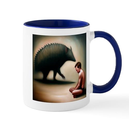 White/Navy Inside - Spirit Animal Armadillo 1 Mugs