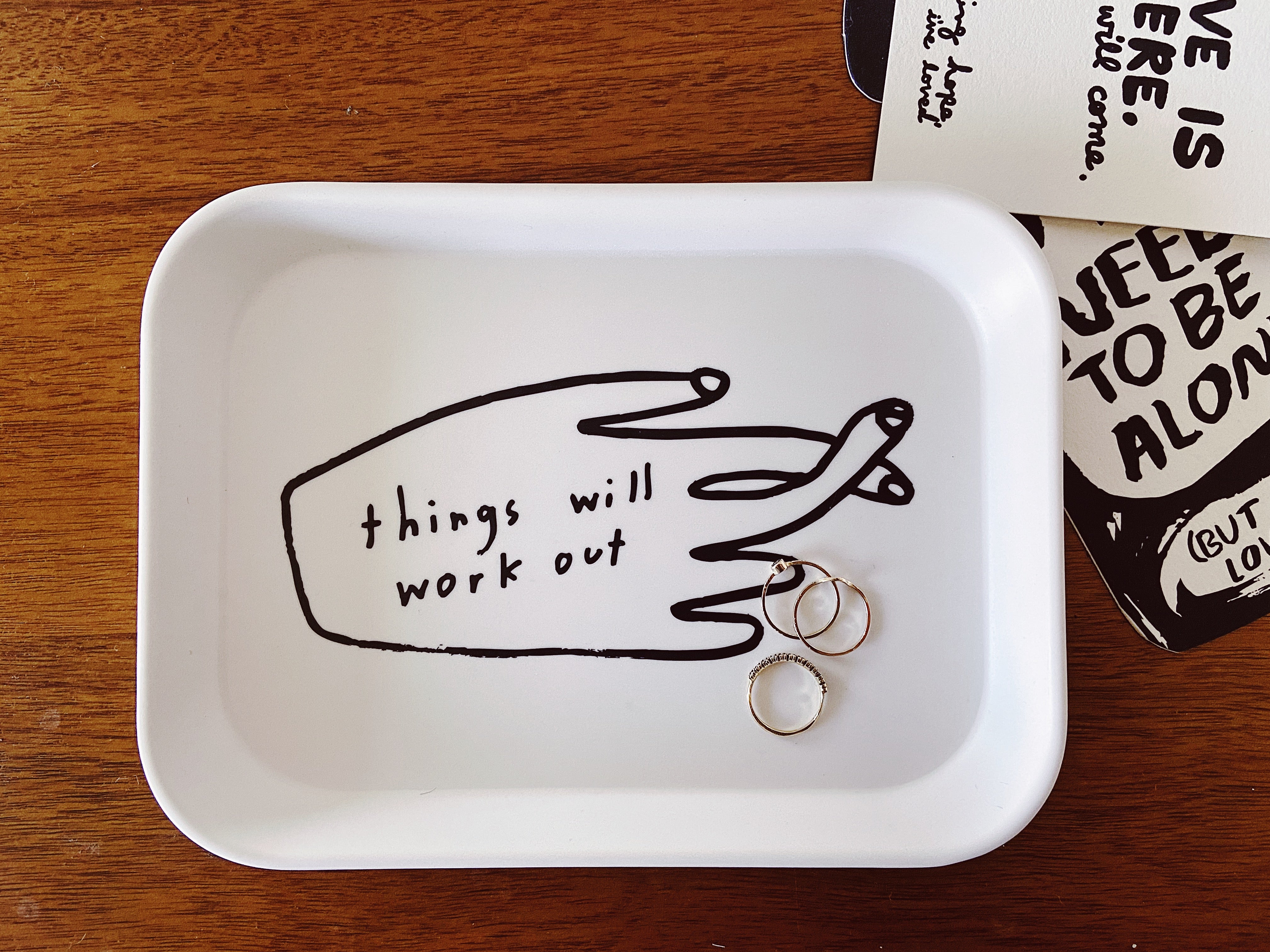 Things Will Work Out Tray - Motivational Desk Organizer for Office & Home - Perfect for Keys, Jewelry, and Small Essentials