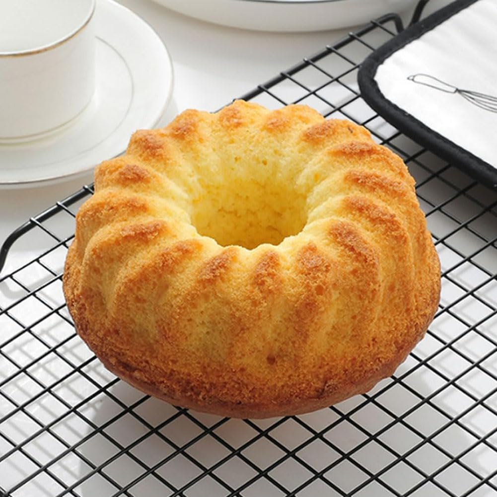 Non-Stick Silicone Bundt Cake Pan Set - 10 Inch Baking Molds for Cakes, Jello, Gelatin (2 Pack, Blue & Red) - Perfect for Birthday Parties, Holiday Desserts & Home Baking