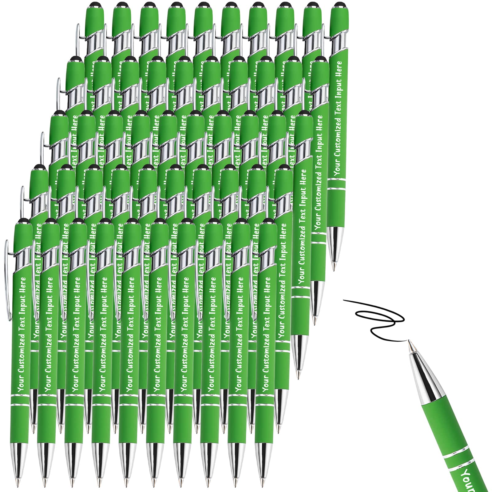 Custom Engraved Ballpoint Pens - 100 Pcs Bulk Personalized Pens with Name/Logo - Smooth Black Ink Touch Tip Design - Perfect for Office, School Supplies & Corporate Gifts (Great for Promotions, Events & Employee Appreciation)
