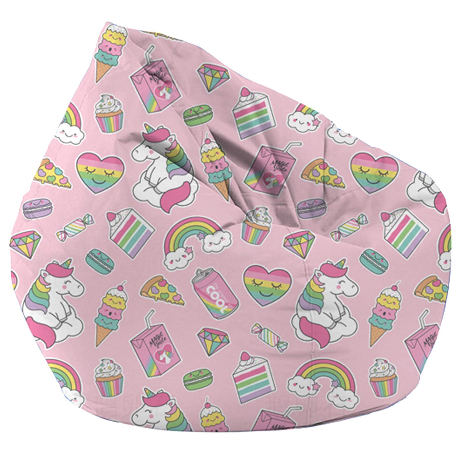 Waterproof Bean Bag Chair for Adults, Kids & Teens - Oxford Fabric Lounger Sack with Storage, 25.59 x 29.53 Inches (Multicolor) - Perfect for Living Room, Bedroom, Dorm & Game Room Relaxation