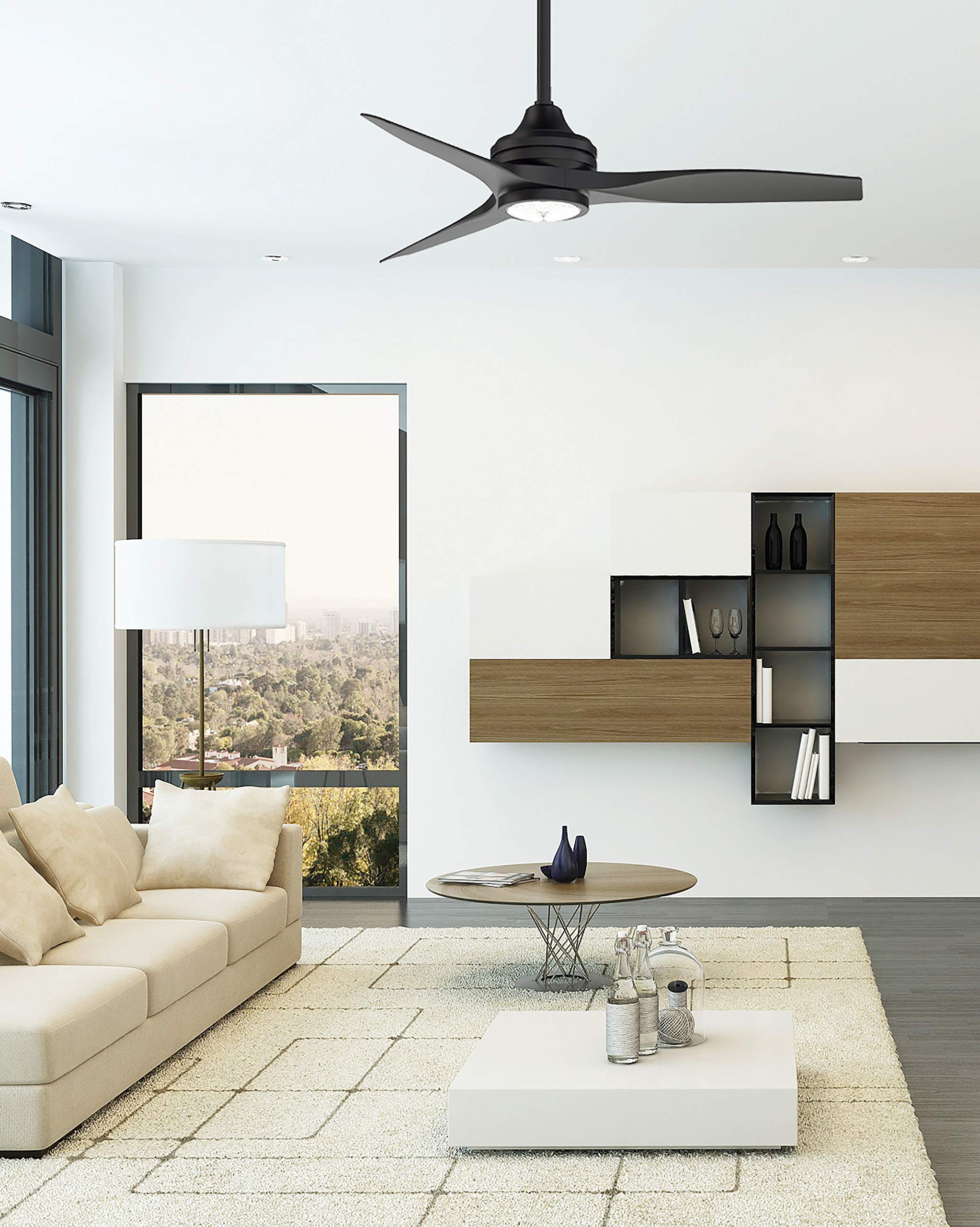 Fanimation MA6721BBL Black Indoor Outdoor Ceiling Fan with Reversible Motor - Perfect for Bedroom, Living Room, Patio & Covered Porch