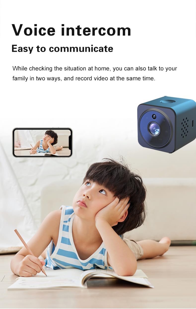 Kosicam Mini Spy Hidden Camera - HD 1080P WiFi Wireless Security Camera with Night Vision, Motion Detection & Audio Recording for Home, Office, Baby Monitor & Indoor Surveillance