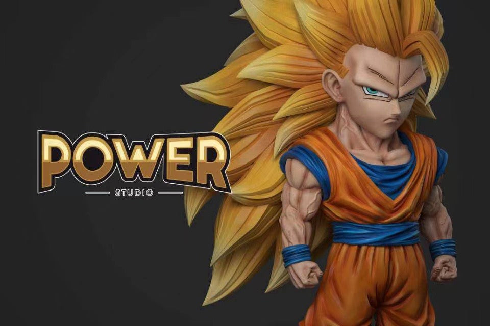 Power Studio Super Saiyan 3 Goku Action Figure - Dragon Ball Z Collectible for Anime Fans | Perfect for Display, Gifts & Cosplay Events
