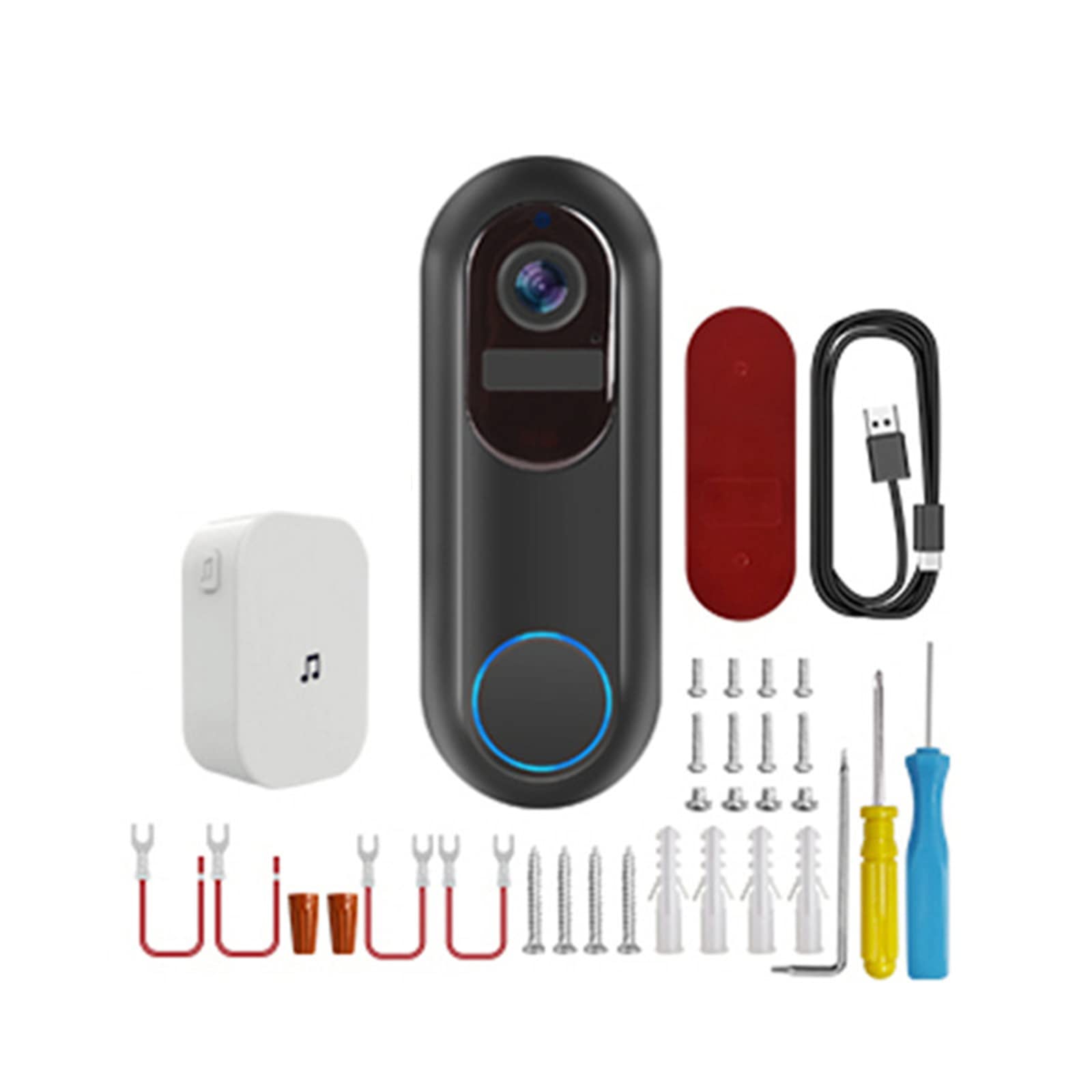 Tuya Smart Wireless Video Doorbell - 1080P FHD Camera with Night Vision, Waterproof, 2.4G/5G WiFi - Home Security & Digital Intercom System for Front Door Monitoring (Ideal for Apartments, Houses & Smart Homes)
