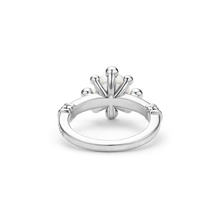 Luna Fleur Pearl Ring for Women - Elegant 18K Gold Plated Sterling Silver Pearl Jewelry - Perfect for Wedding, Anniversary & Special Occasions