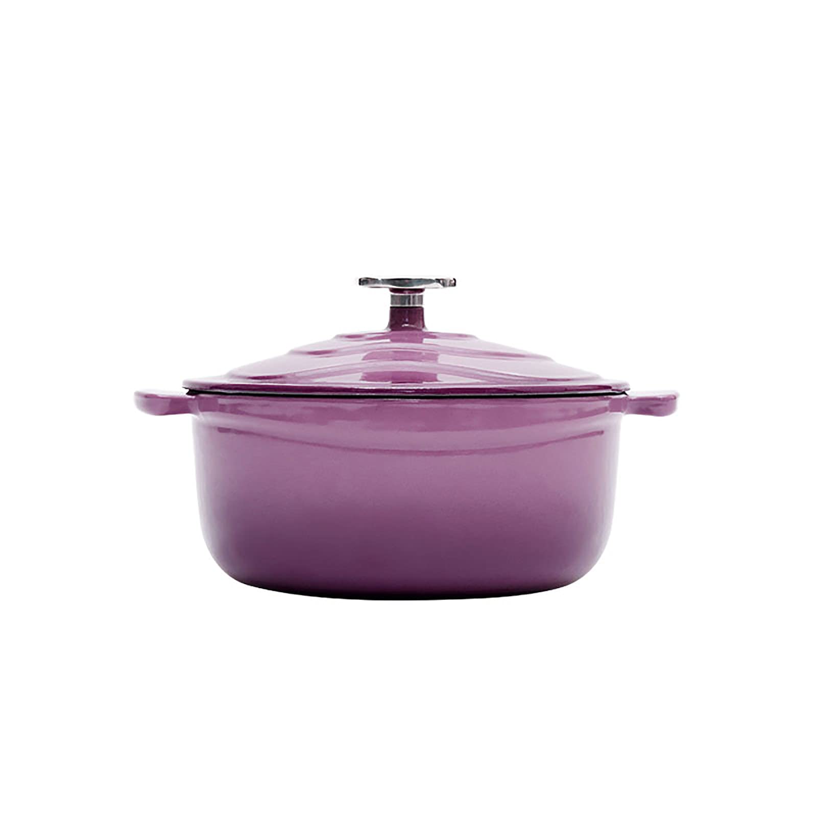 Premium 1.9QT Enameled Cast Iron Dutch Oven - Pre-Seasoned, Natural Nonstick Slow Cooker Pot for Stewing, Braising & Baking - Easy Clean Purple Camping Cookware (10x6 Inch) - Perfect for Outdoor Cooking, Family Meals & Holiday Feasts