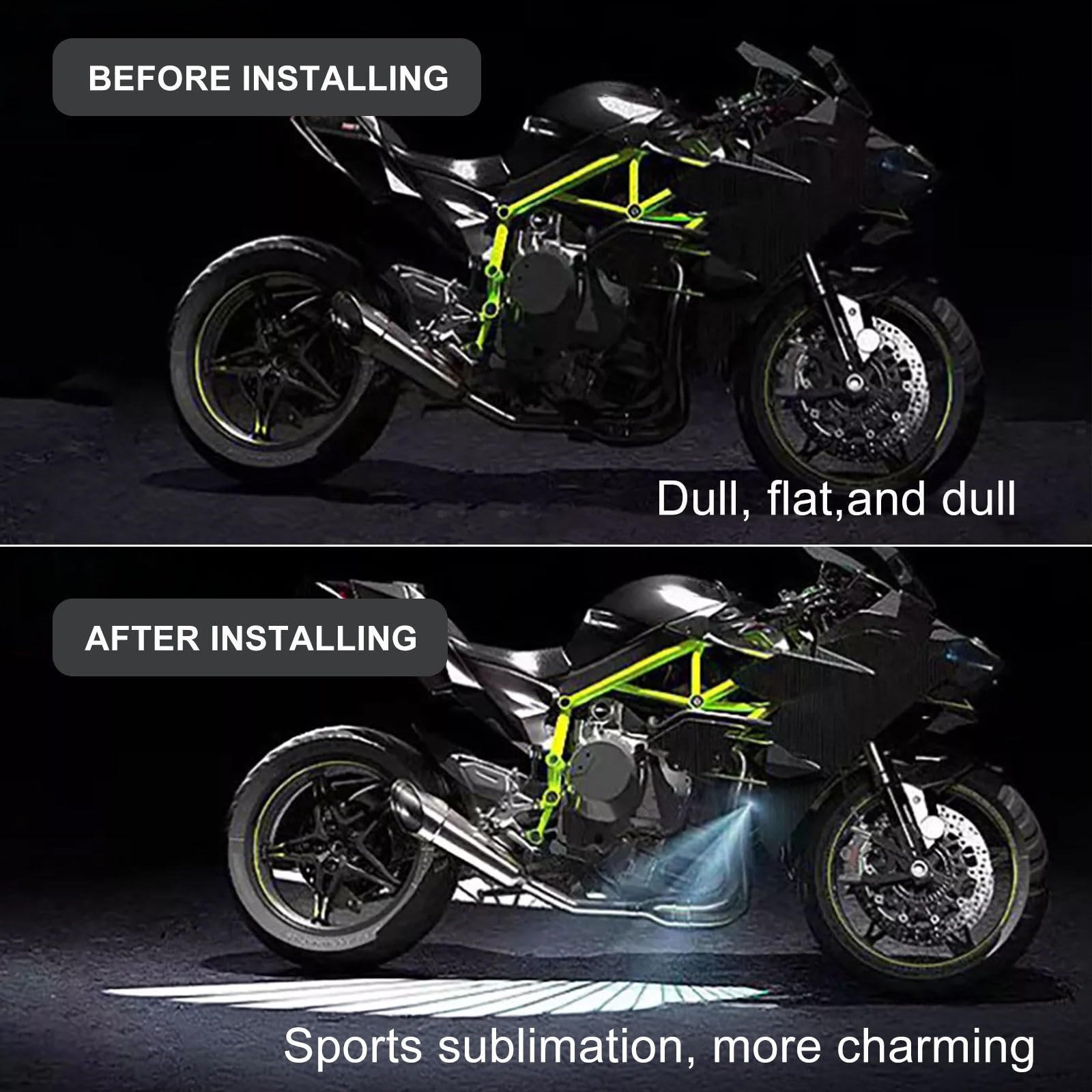 2Pcs Motorcycle Angel Wings Projection Light Kit - White LED Angel Wing Lights for Harley, Scooter & Electric Bikes - Enhance Night Riding Safety & Style for Motorcycle Enthusiasts