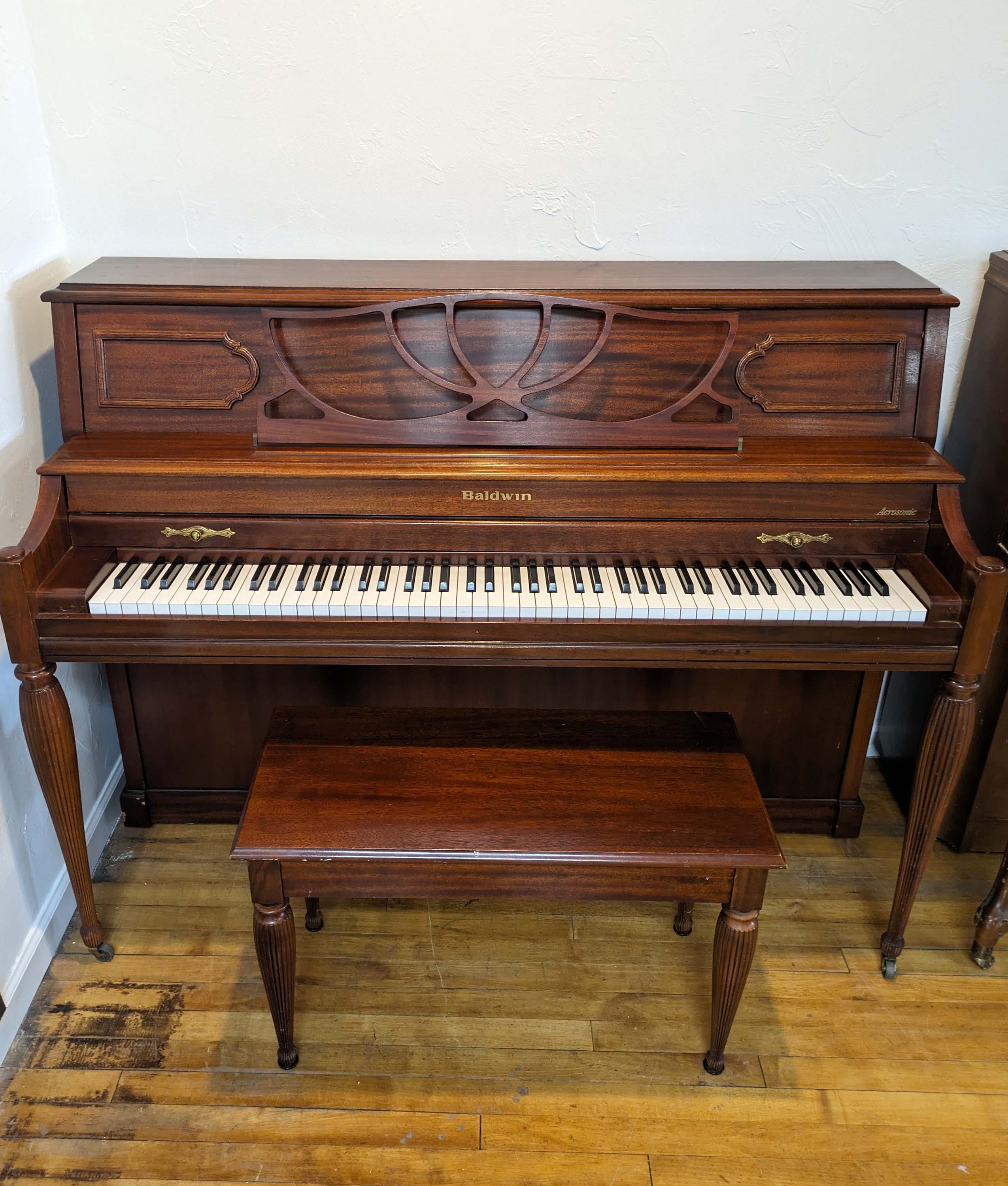 Baldwin 2080 Console Upright Piano - Polished Mahogany Finish | Vintage SN: 1532228 | Perfect for Home, Studio & Music Classrooms