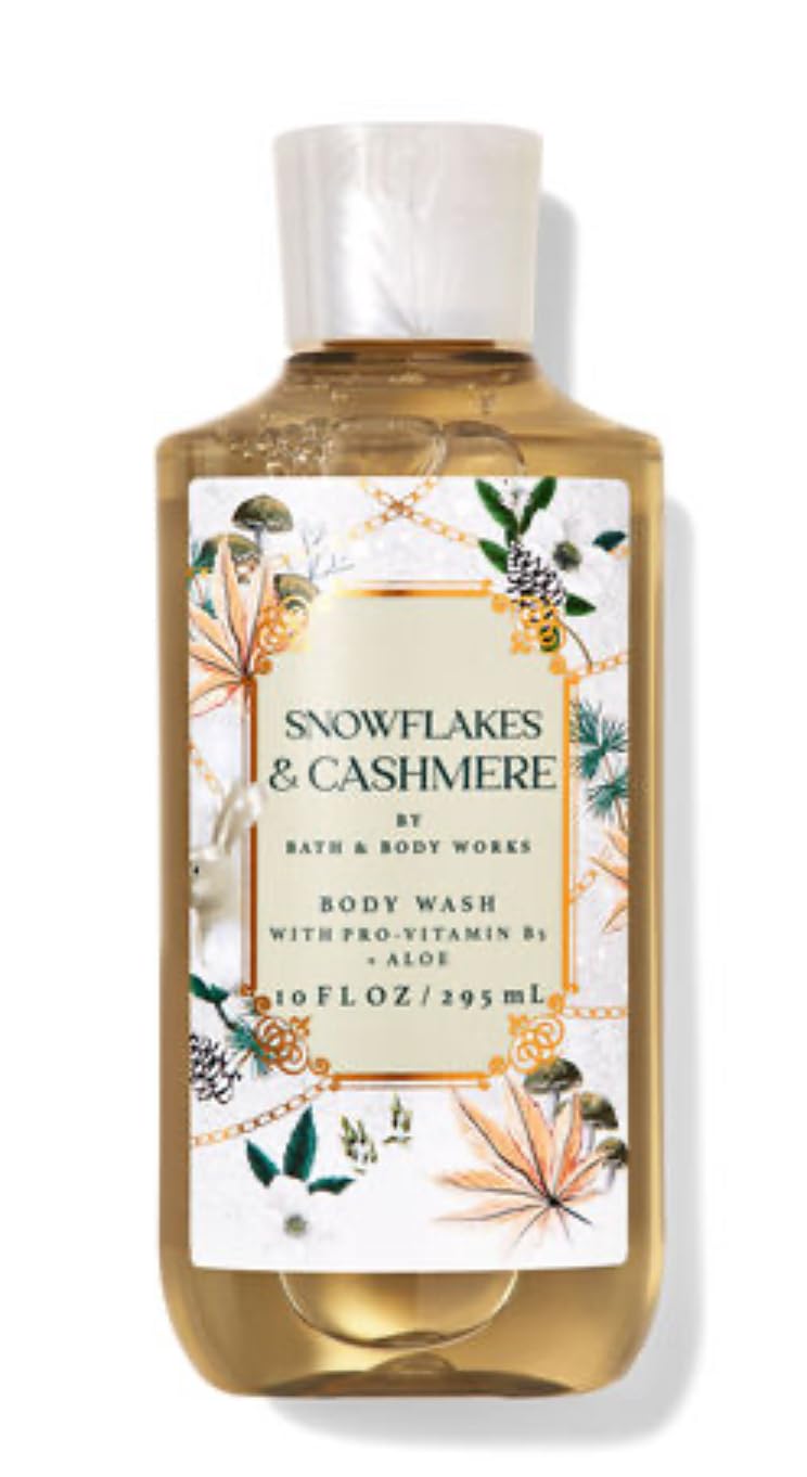 Bath & Body Works Snowflakes & Cashmere 3-Piece Gift Set - Body Spray, Lotion & Shower Gel (Full Size) with Hello Gorgeous Gift Bag - Winter Fragrance Collection for Women, Perfect Holiday Gift & Self-Care Routine