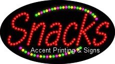 Flashing LED Animated Sign for Snacks - High Impact & Energy Efficient Light Up Display for Bars, Cafes, and Retail Stores