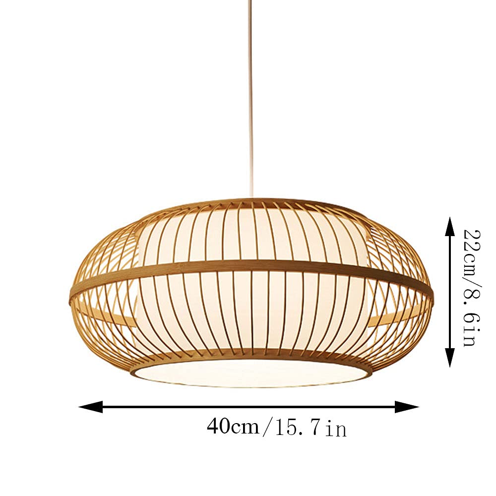 Modern Minimalist Round Chandelier - Japanese Inspired Hanging Pendant Light with E27 Socket (1 Lamp) - Perfect for Hallway, Corridor & Living Room Lighting Decor