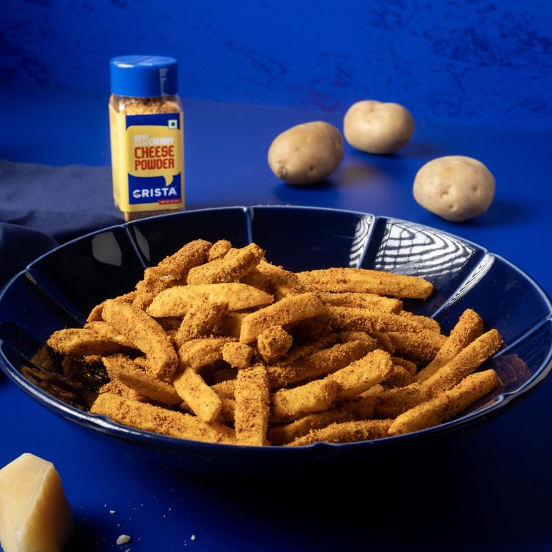 CRISTA Creamy Cheese Powder 50g - Premium Popcorn Seasoning for Pasta, Fries & Pizza | Rich Cheese Flavor Enhancer for Snacks, Baking & Cooking | Perfect for Movie Nights, Parties & Family Gatherings