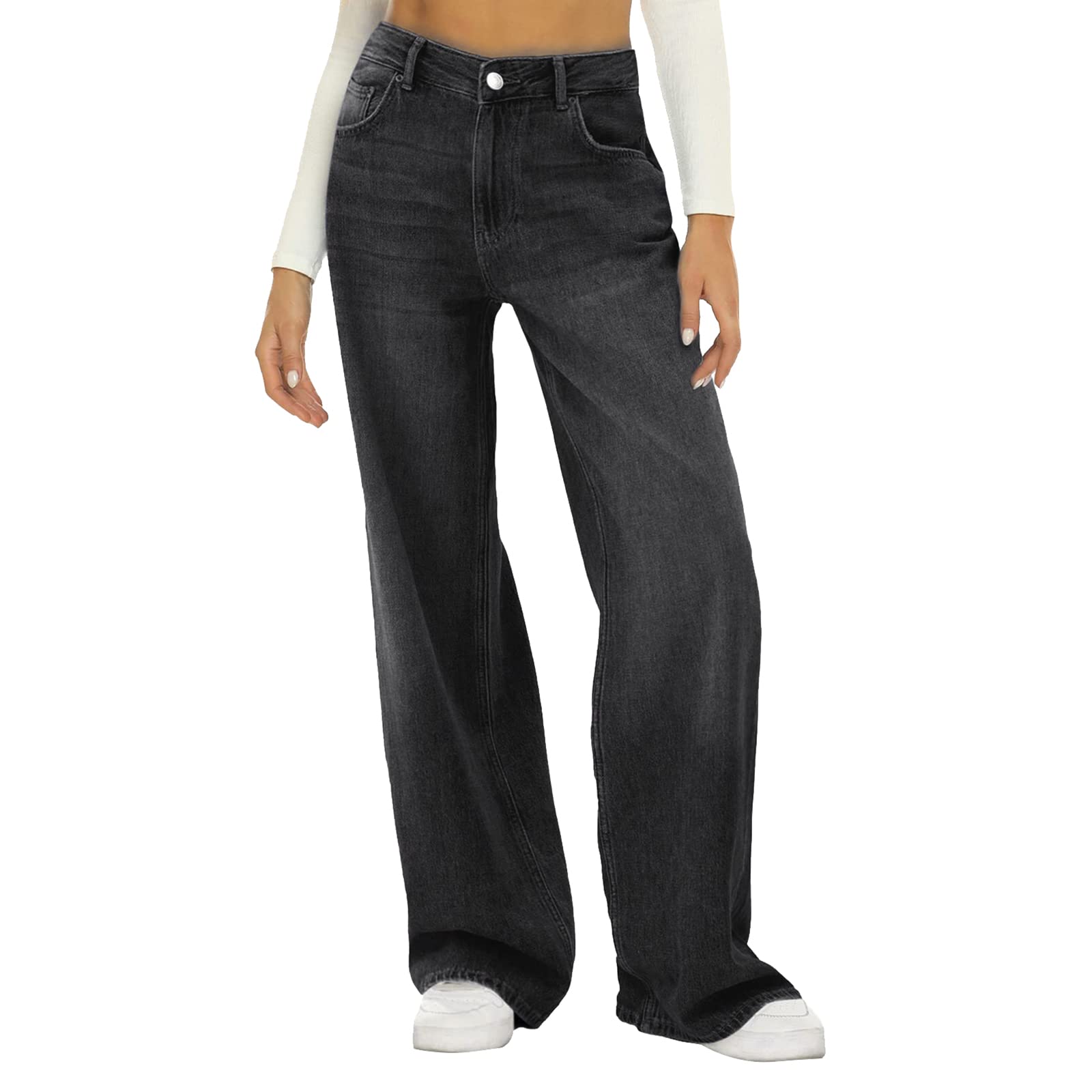 2024 High Waisted Boyfriend Jeans for Women - Y2K Streetwear Sweatpants with Tummy Control | Perfect for Casual Outfits, Running Errands & Lounge Wear