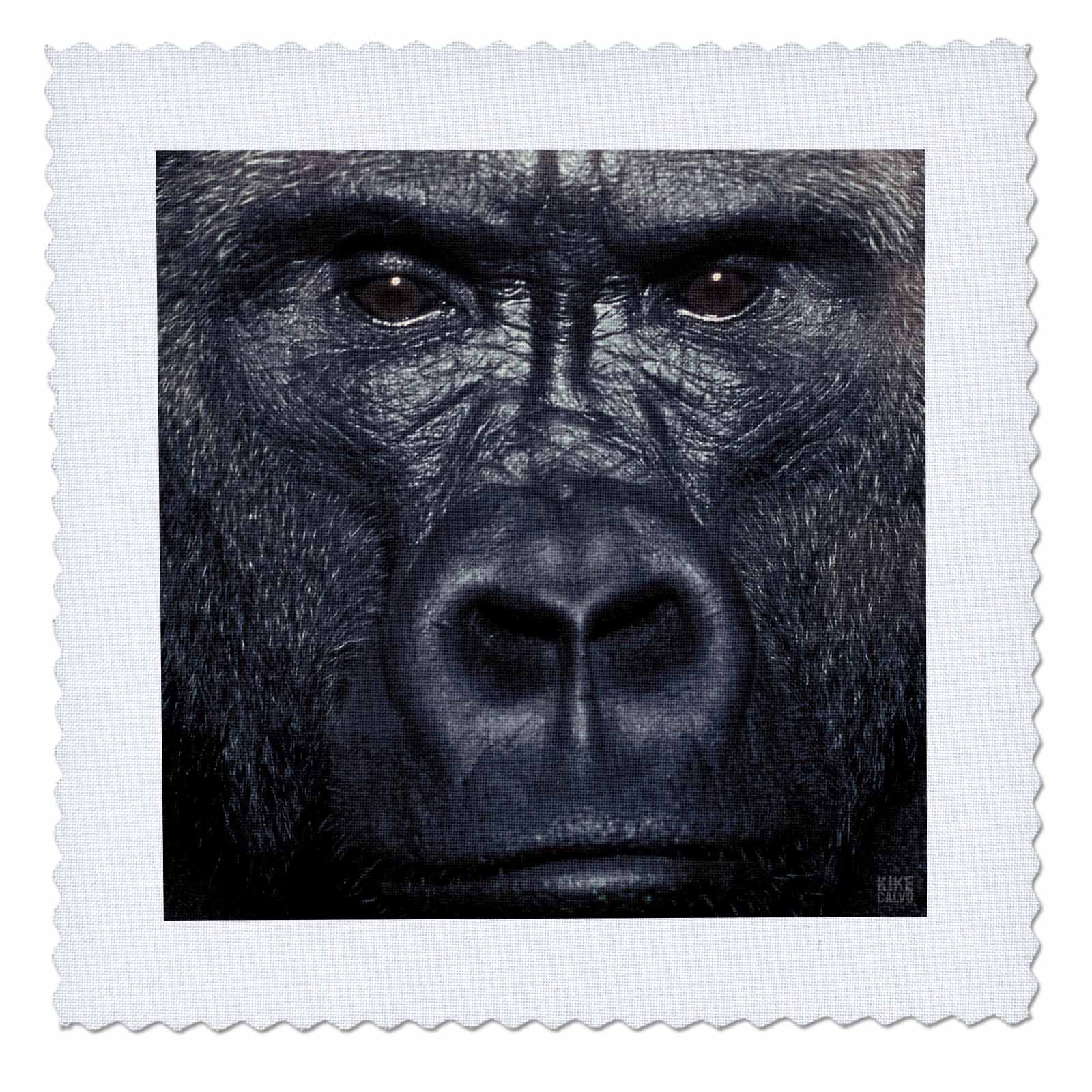 3D Rose Kike Calvo Lowland Gorilla Square Quilt Sheet - 10x10 Inch - Decorative Throw Pillow Cover for Sofa, Bed, Couch & Home Decor