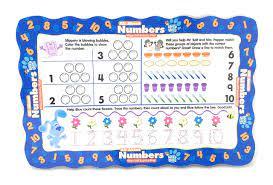 Blue's Clues Wipe Off Learning Mats - Reusable Number Practice Mats for Kids | Preschool Math Activities & Homeschool Learning Tools
