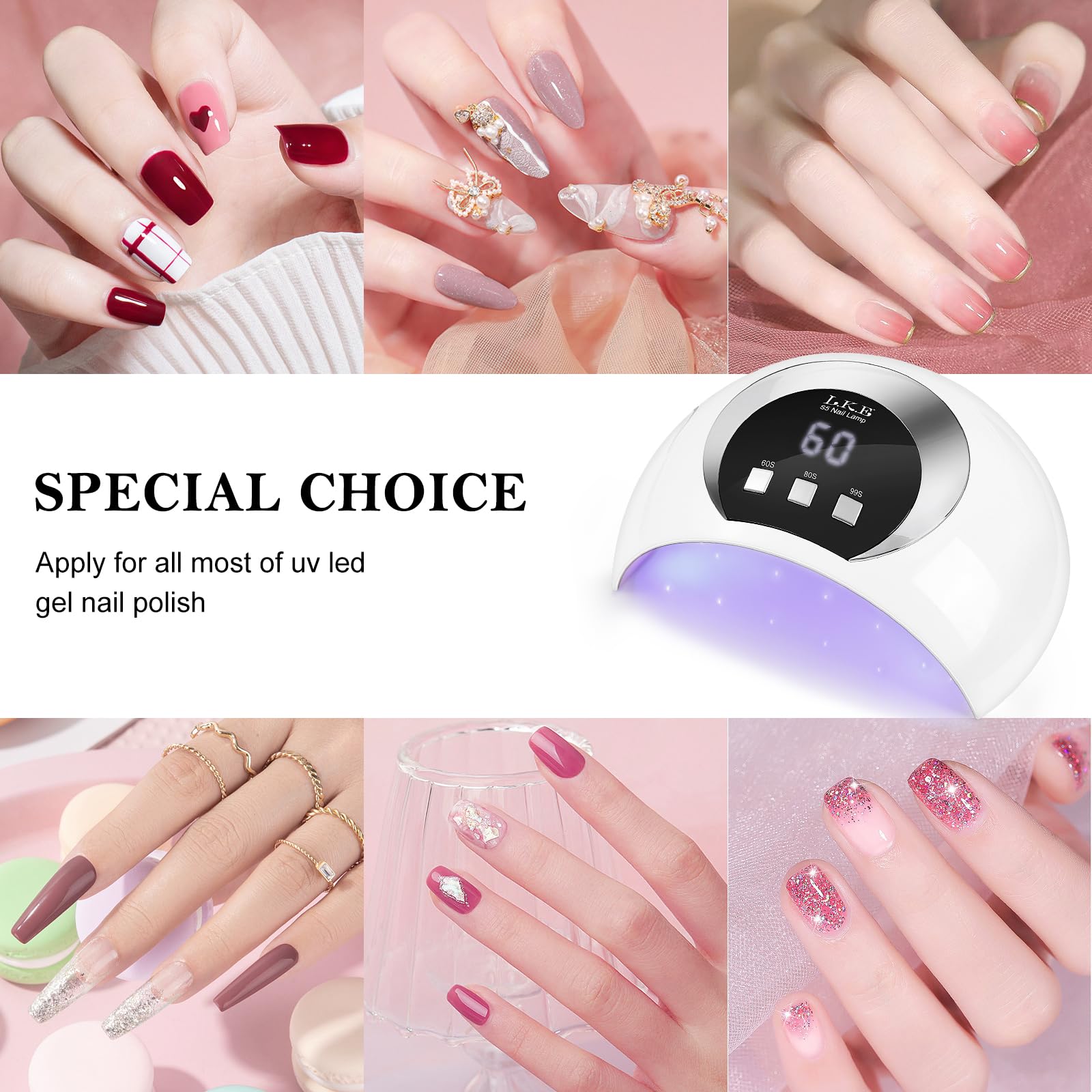 Professional 54W UV LED Nail Lamp with Auto Sensor & 3 Timers - Fast Curing Gel Polish Dryer for Salon & Home Manicures | Perfect for Nail Art, Gel Extensions & DIY Nail Care