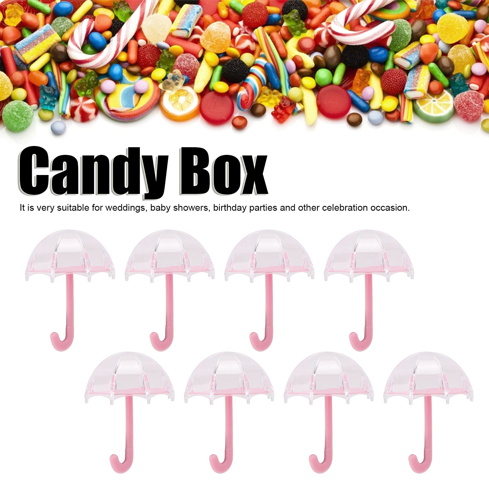 Haofy 12Pcs Umbrella Shaped Candy Boxes - Elegant Wedding Party Favor Containers for Candy, Chocolates & Treats - Perfect for Bridal Showers, Baby Showers & Birthday Celebrations