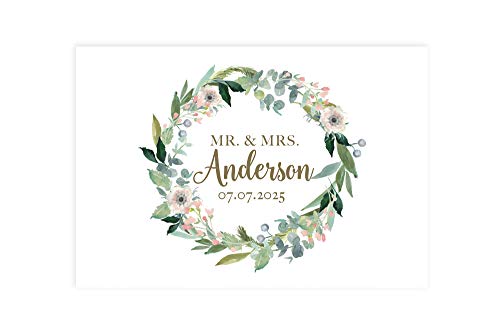 Mr & Mrs Peach Floral Wreath