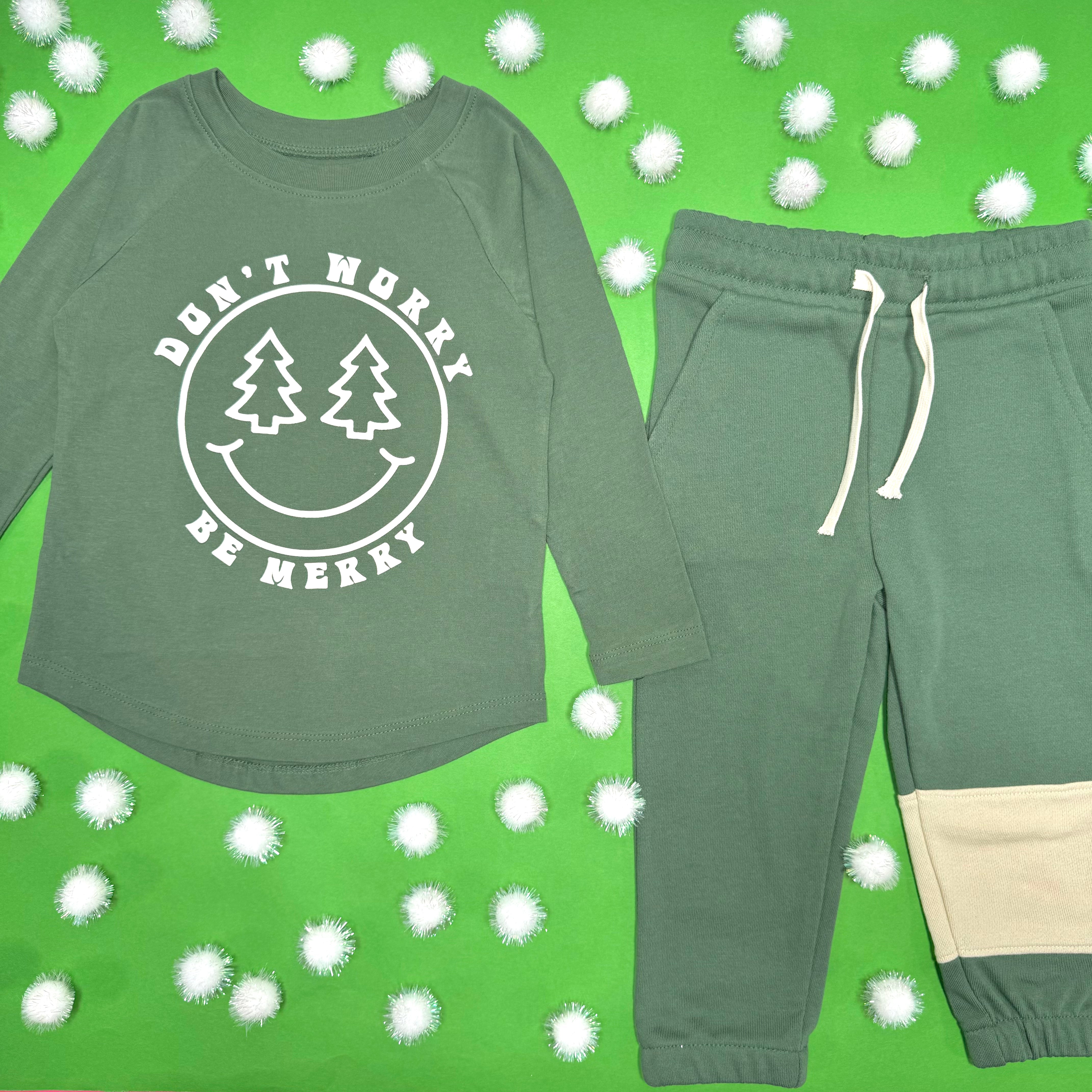 BE MERRY Long Sleeve T-Shirt for Women - Soft Cotton Casual Top for Fall & Winter - Perfect for Christmas, Holidays, and Everyday Wear