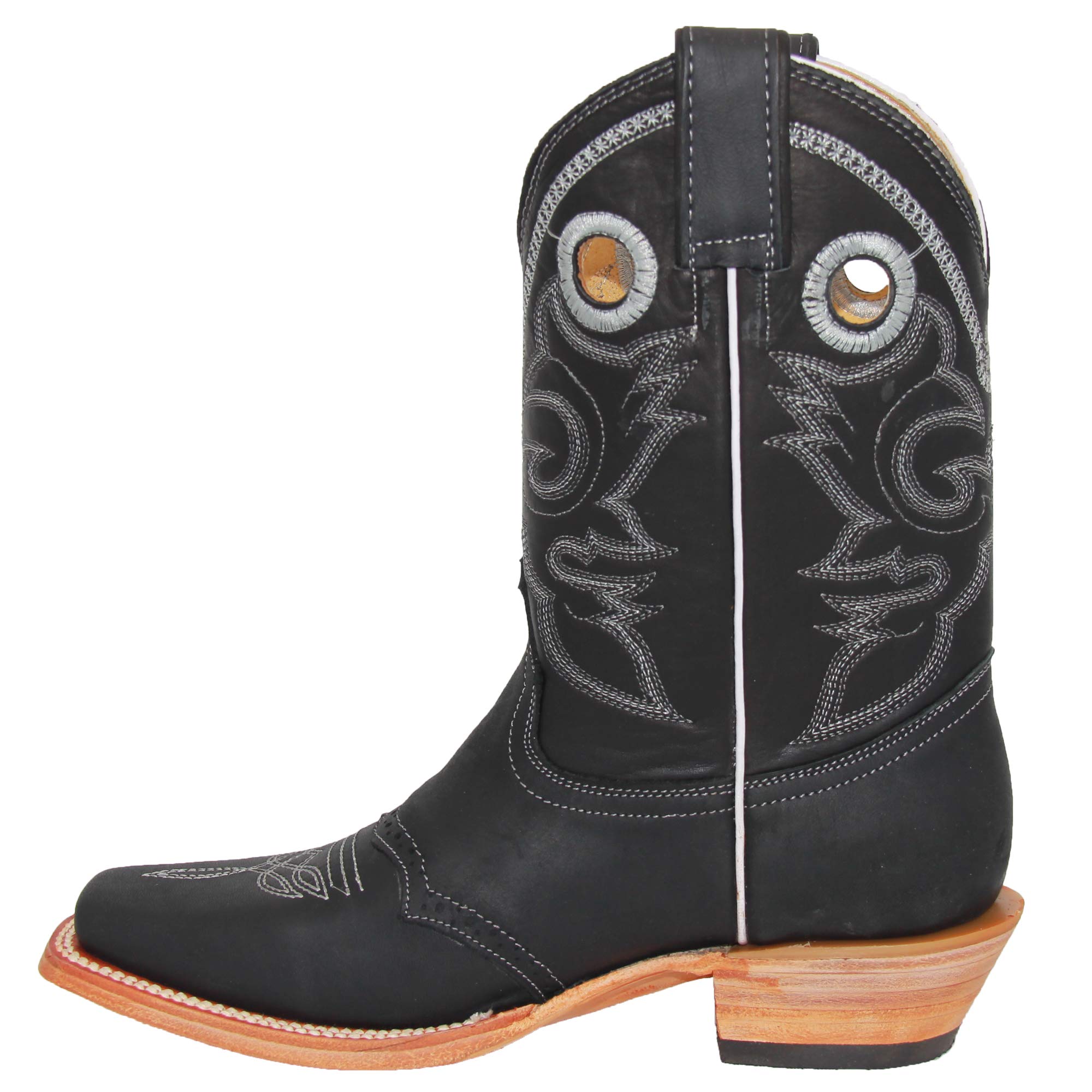Women's Genuine Leather Cowboy Boots - Western Square Toe Cowgirl Boots for Rodeo, Country Dancing & Outdoor Events