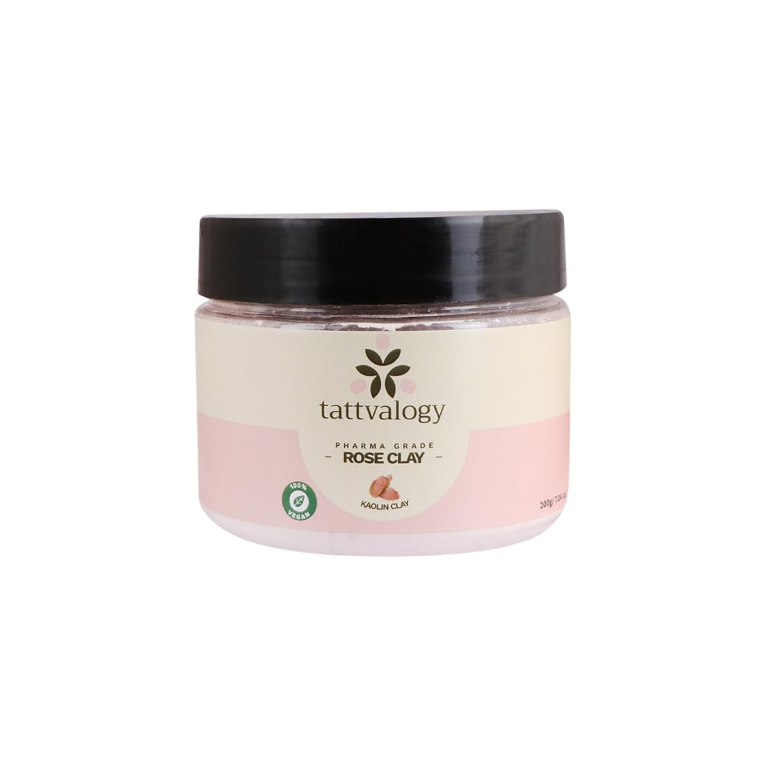 Tattvalogy Pharma Grade Rose Clay Powder - 200g | Natural Pink Kaolin Clay for Face Mask, Skin & Hair Care | Vegan, Cruelty-Free for All Skin Types | Perfect for Creams, Peels, Scrubs & Soap Making | Plastic Jar | DIY Spa & Beauty Treatments at Home