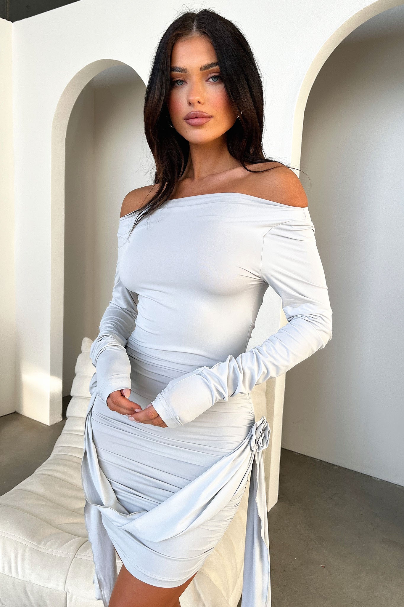 Lioness Glory Mini Dress - Grey | Elegant & Stylish Women's Party Dress for Night Out, Date Night, or Special Occasions