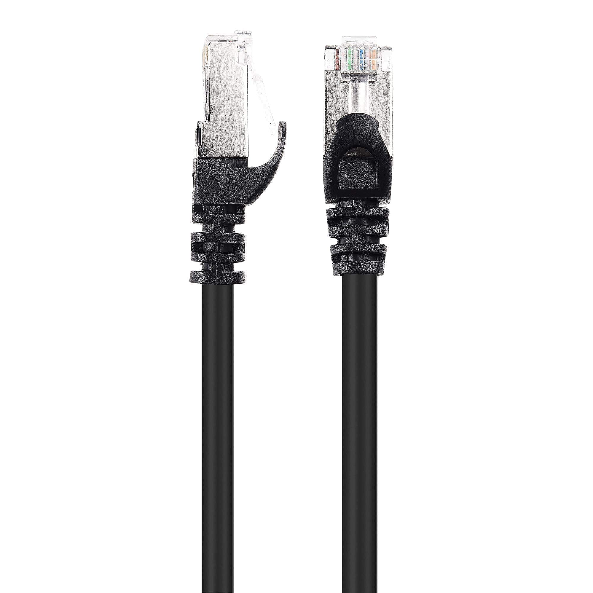 10-Pack 10-Foot Cat6 Ethernet Cable & 5-Pack Cat6a Shielded Ethernet Cable (Snagless Design, Black) - High-Speed Internet, Gaming, Home Office & Server Room Networking Solutions