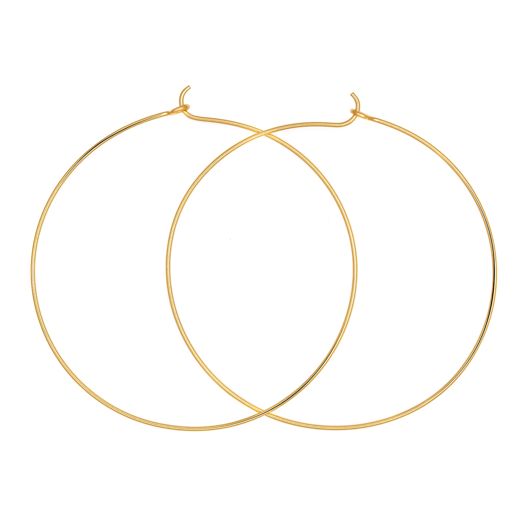 14K Gold Plated Grande Fine Hoop Earrings for Women - Elegant & Dainty Everyday Jewelry for Parties, Weddings & Office Wear