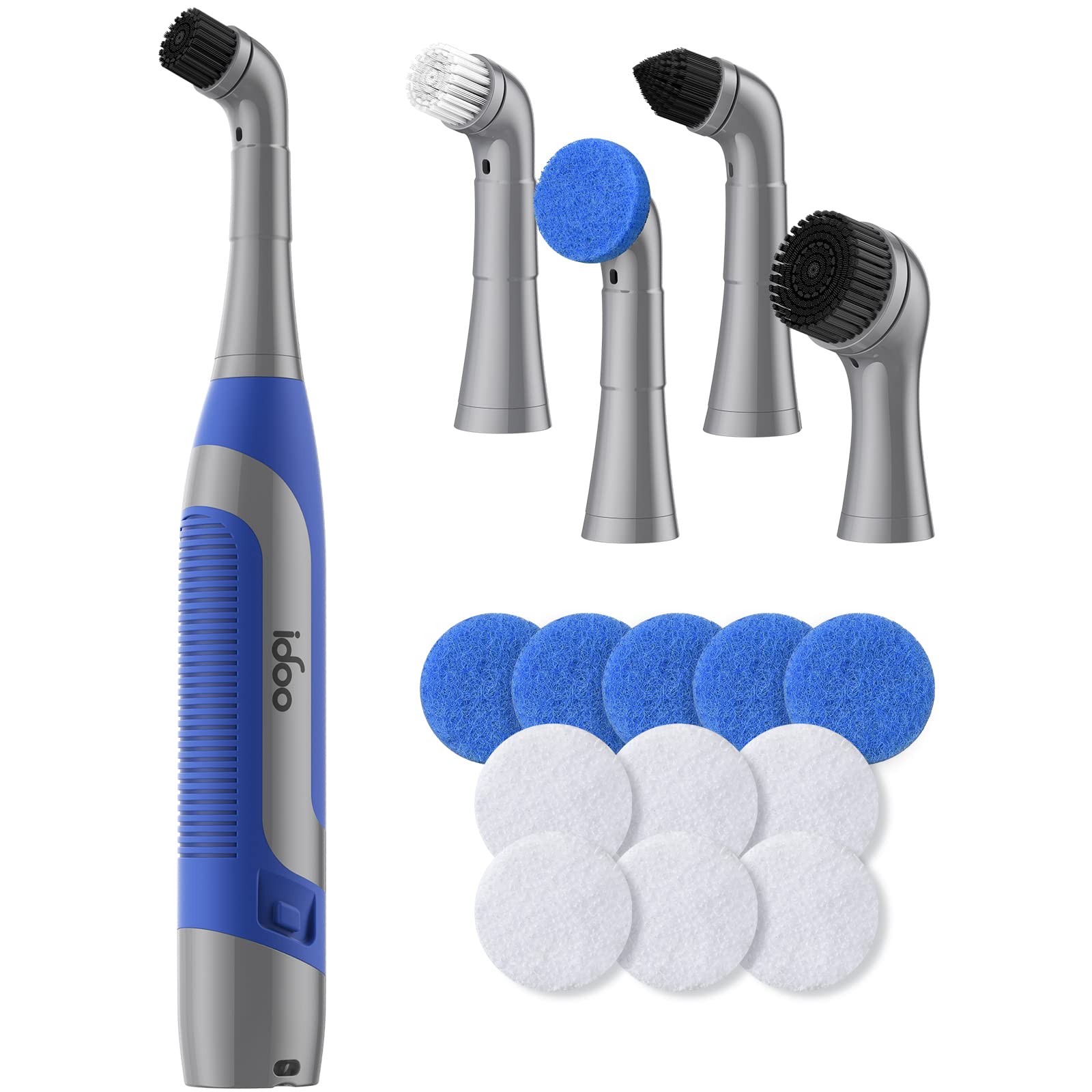 iDOO Cordless Electric Cleaning Brush - Rechargeable Scrubber for Shower, Bathtub, Tile Grout, Kitchen & Bathroom - Powerful Deep Cleaning for Home, Apartment Essentials - Perfect for Hard-to-Reach Areas & Stubborn Stains