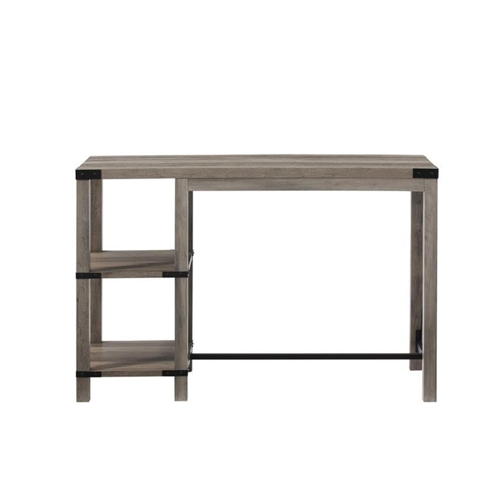 Walker Edison Kenneth Modern Farmhouse Kitchen Island with Angled Iron Frame, Gray - Perfect for Farmhouse Style Kitchens, Dining Areas & Open Concept Living Spaces