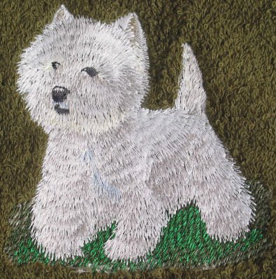Premium Bath Towel Set with Embroidered West Highland Terrier Design - Soft & Absorbent Cotton Towels for Bathroom, Spa, and Gift Giving