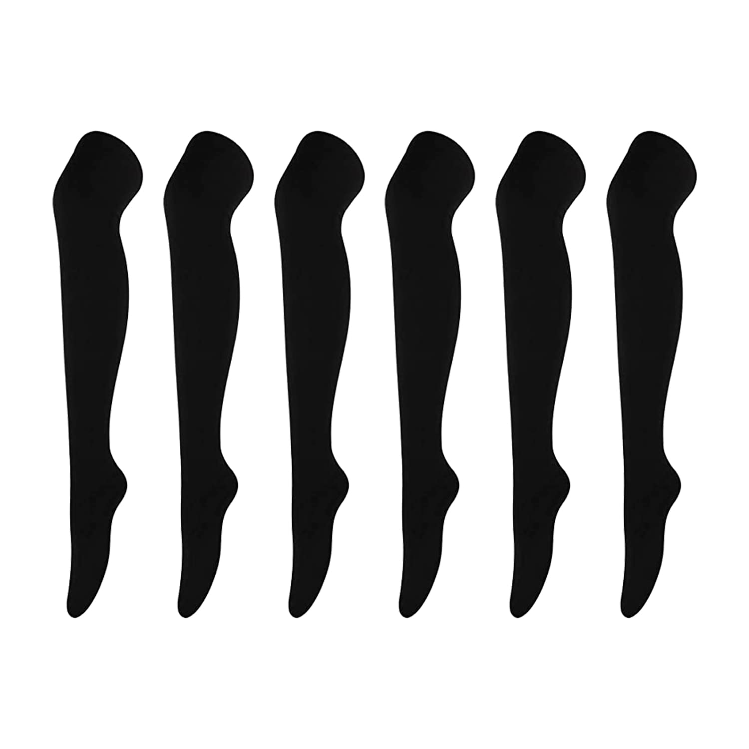 Women's Extra Long Thigh High Cotton Socks - Thermal Knee High Boot Stockings for Winter, Daily Wear & Cosplay - Black (Perfect for Cold Weather, Fashion Outfits & Costume Parties)