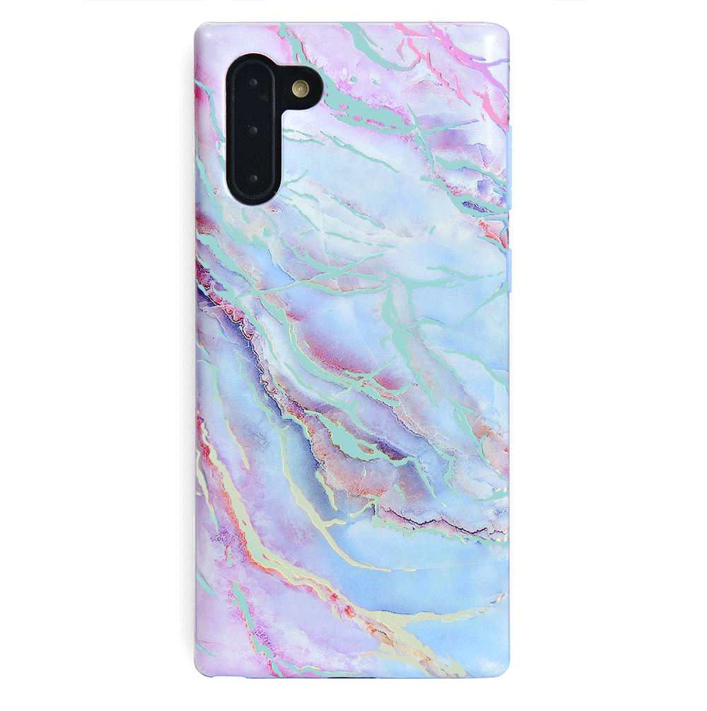Holo Moonstone Marble Samsung Galaxy Phone Case - Protective Cover for Galaxy S21/S22/S23 Series - Stylish Glitter Design for Everyday Use & Special Occasions