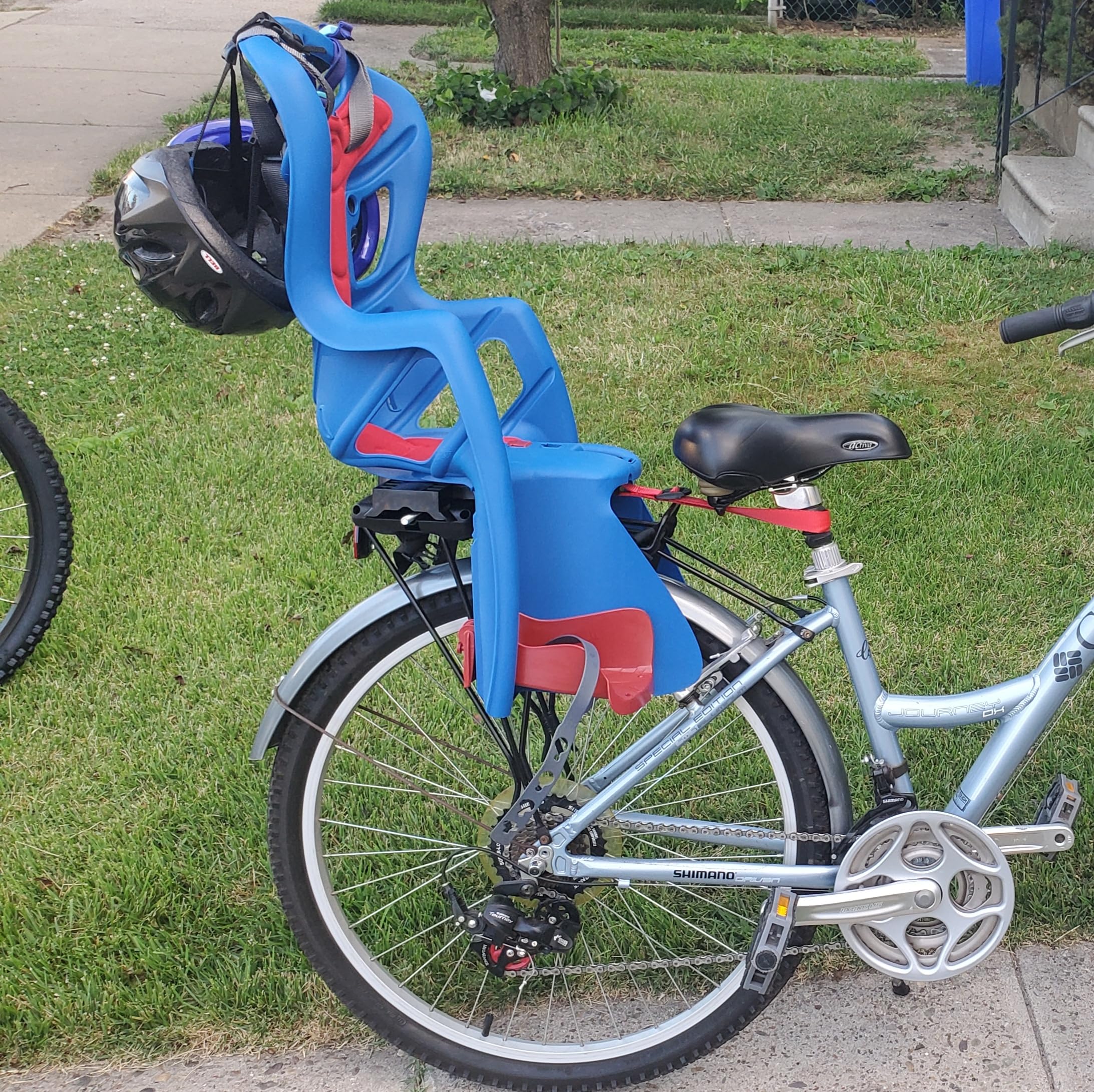 Pepe Premium Blue Kids Bike Seat Carrier - Adjustable Clamp with Rack Mount - Made in Italy - Perfect for Family Cycling & Outdoor Adventures