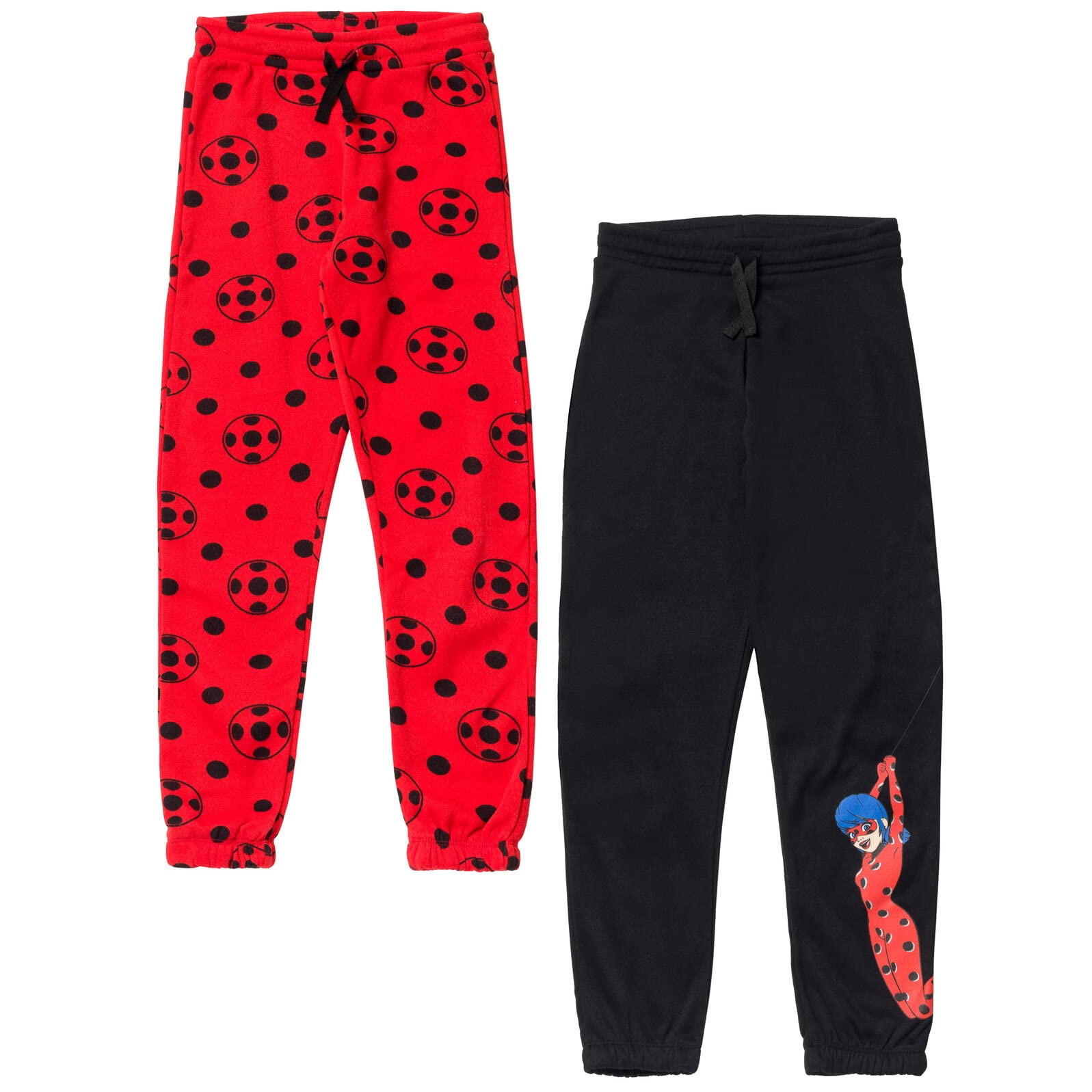 Miraculous Ladybug Girls Fleece Leggings 2-Pack - Soft & Warm Winter Pajama Pants for Kids (Toddler to Big Kid) - Perfect for Sleepovers, Lounging & Cold Weather Comfort