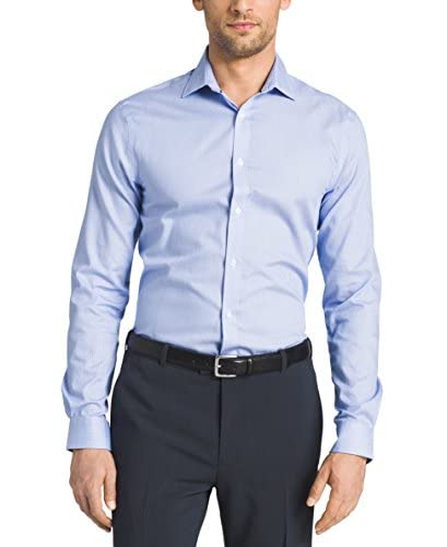 Tommy Hilfiger Men's Slim Fit Non-Iron Striped Dress Shirt for Business Casual & Office Wear