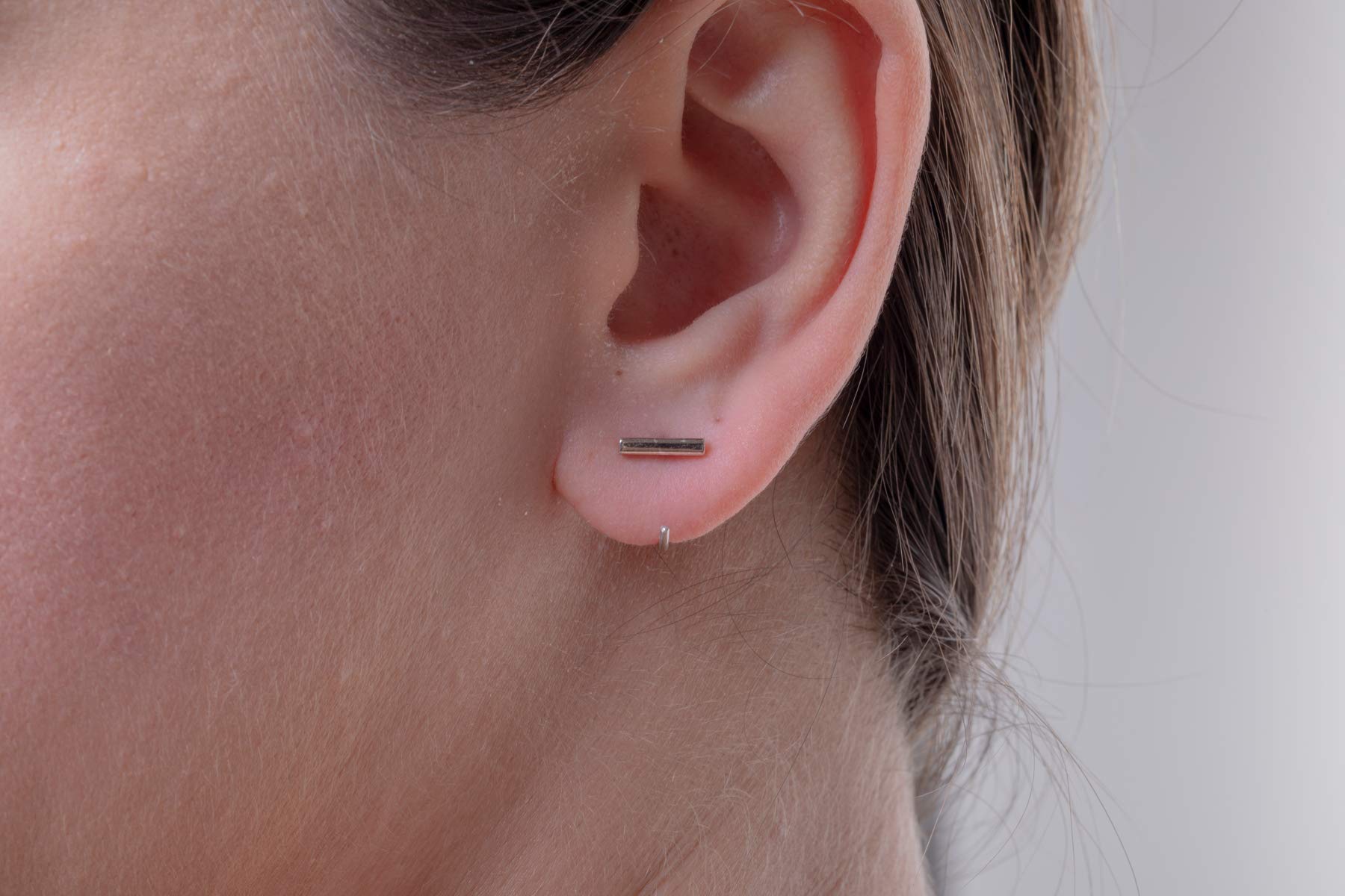 Unique Open Hoop Earrings for Women | Solid Gold 9K, 14K & 18K Bar Earrings | Handmade Gold Hoop Earrings | Best Friend Gift for Her | Perfect for Everyday Wear, Date Nights & Special Occasions