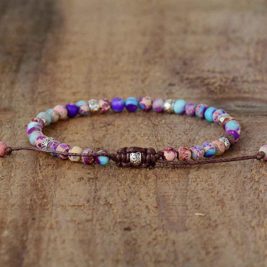 Bohemian Beaded Bracelet for Women - Handmade Natural Stone & Glass Beads Adjustable Wrap Bracelet | Perfect for Boho Fashion, Yoga, Meditation & Festival Outfits