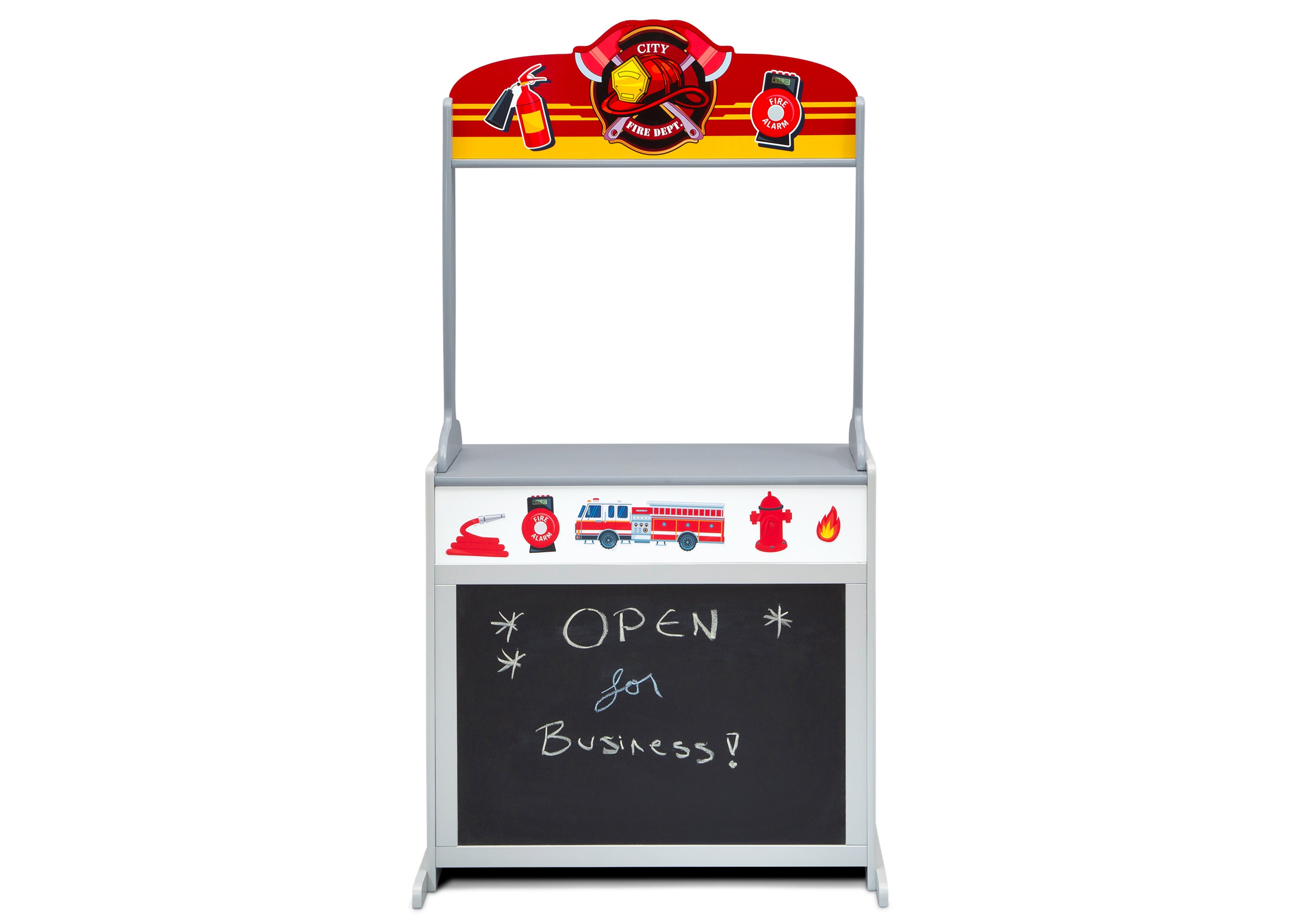 Reversible 4-in-1 Pretend Play Center with Chalkboard & Storage - Kids Activity Table for Drawing, Learning & Imaginative Play - Perfect for Home, Preschool & Daycare