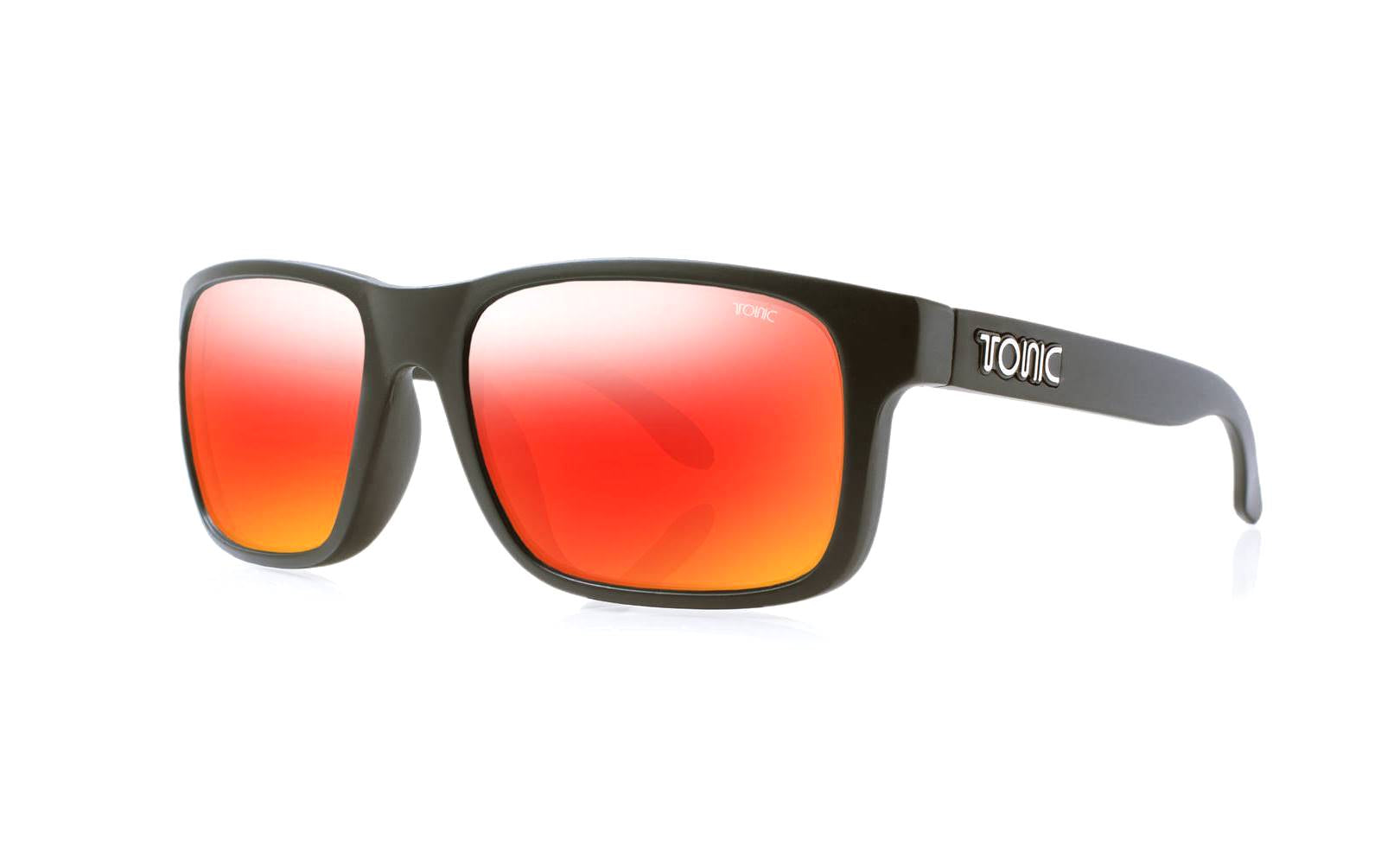 Matte Black-Red Mirror Lens