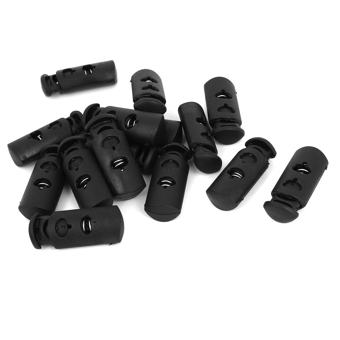 Uxcell 15-Pack Black Luggage Backpack Barrel Toggle Drawstring Cord Locks for Travel, Hiking & Outdoor Gear Organization