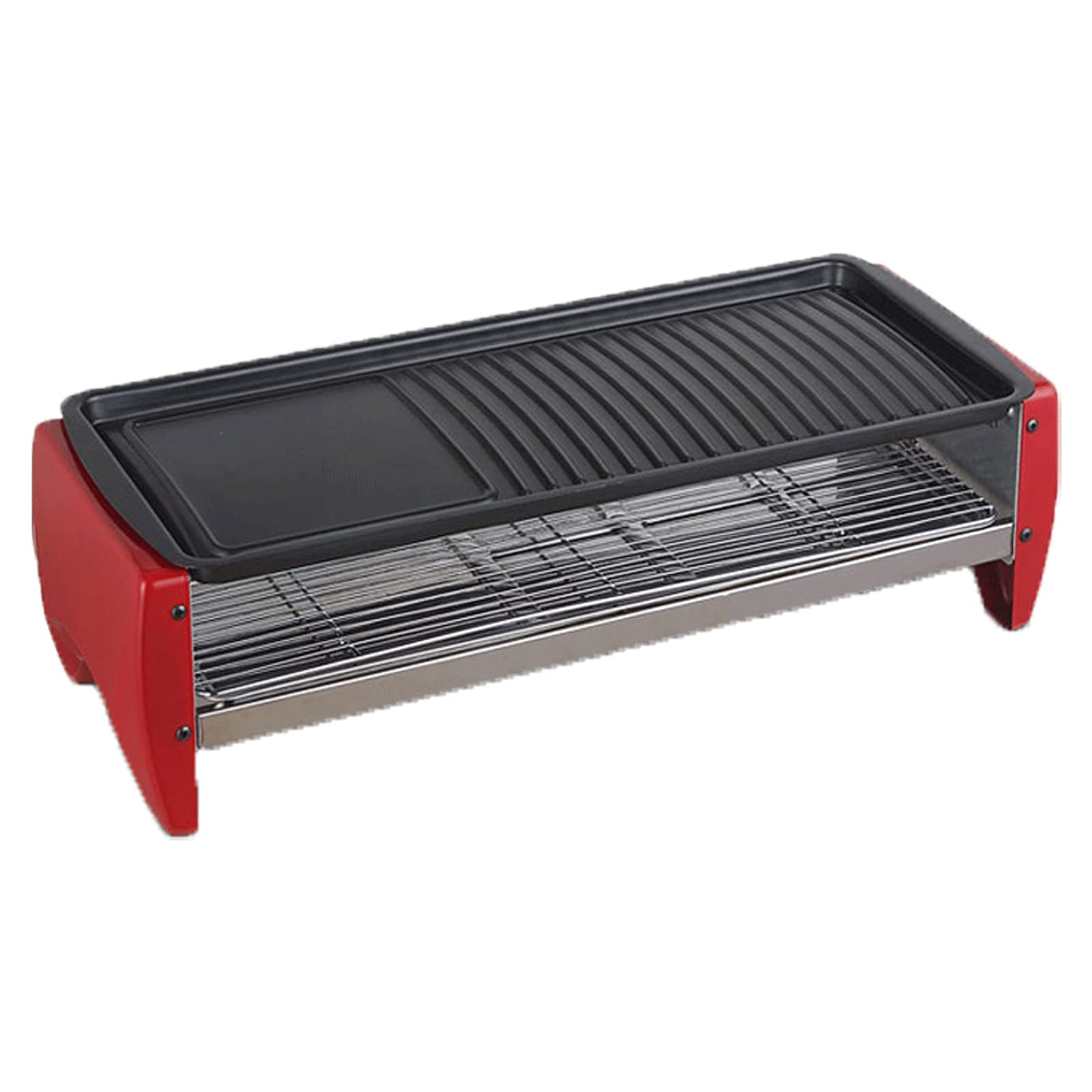 2 in 1 Smokeless Indoor Electric Grill with Detachable Non-Stick Grill Pan - Perfect for Cooking Steak, Seafood, Pancakes & More - Ideal for Home Kitchen, Parties & Small Spaces