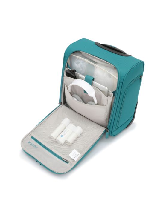 Tosca AIR5055 Underseat Trolley Carry-On Luggage - Lightweight Teal Cabin Bag for Air Travel, Perfect for Weekend Getaways & Business Trips