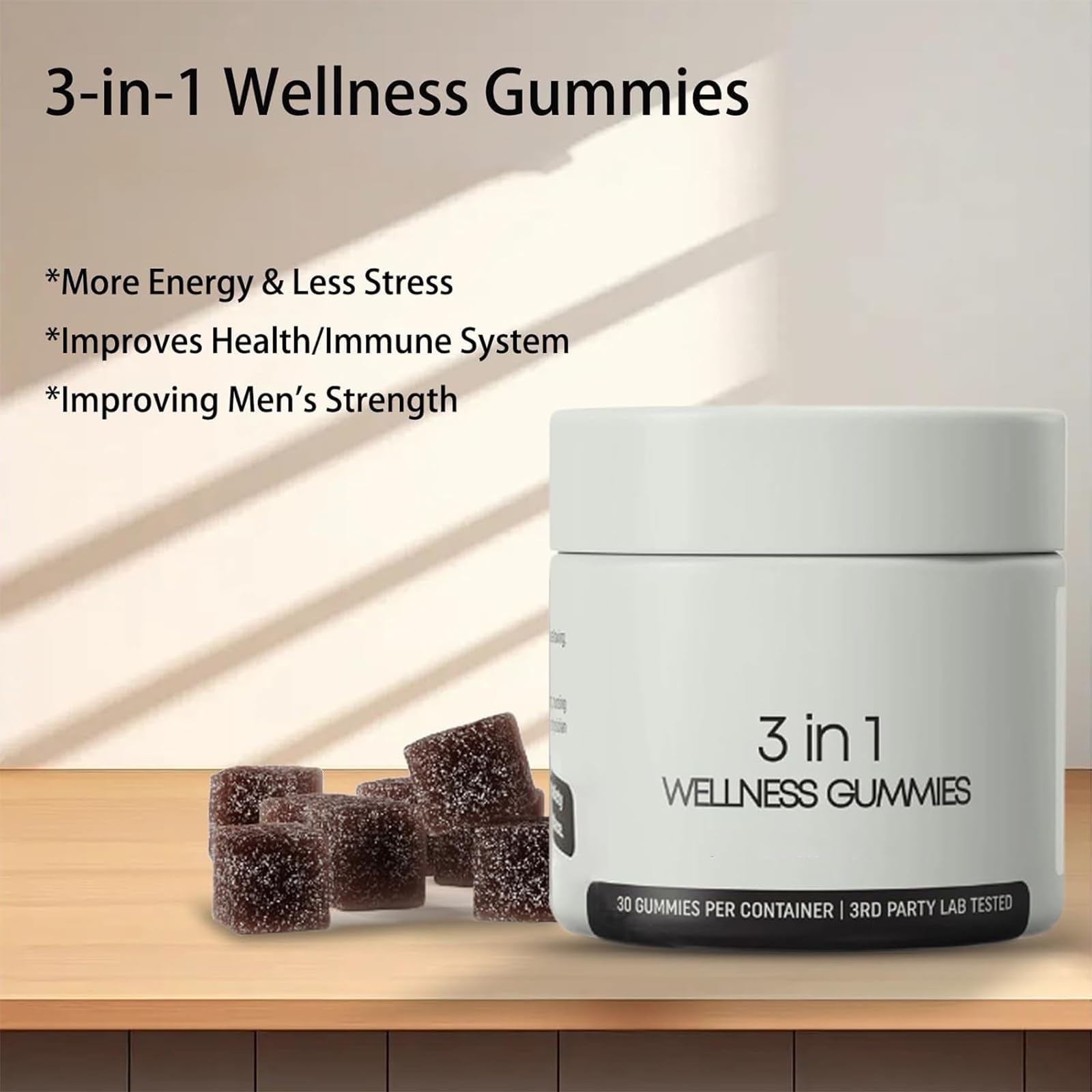 Premium 3-in-1 Shilajit Gummies for Men with Sea Moss & Ashwagandha - Natural Energy, Vitality & Immune Support Supplement - Perfect for Workout Recovery, Stress Relief & Daily Wellness Boost
