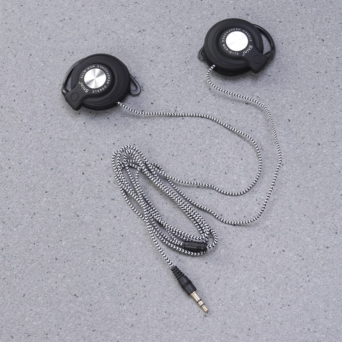 Mikikit Wired Workout Earphones with Ear Hook - Stereo Sound Headphones for Running, Gym & Sports - Secure Fit Over-Ear Headset (Black)