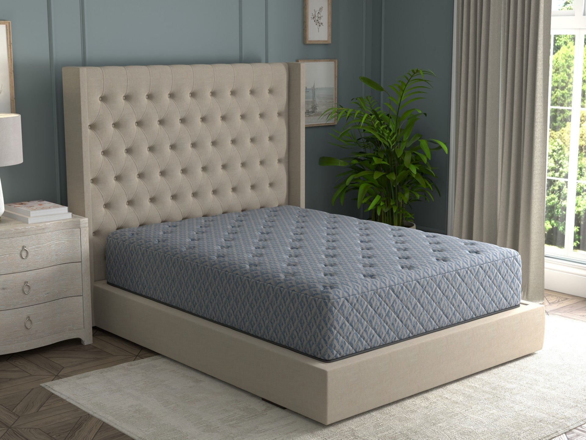 Anabella Firm Queen Size Mattress EIS210C - 1050 Pocket Springs, Medium Firm Support for Back Pain Relief, Perfect for Side & Back Sleepers, Bedroom & Guest Room Use