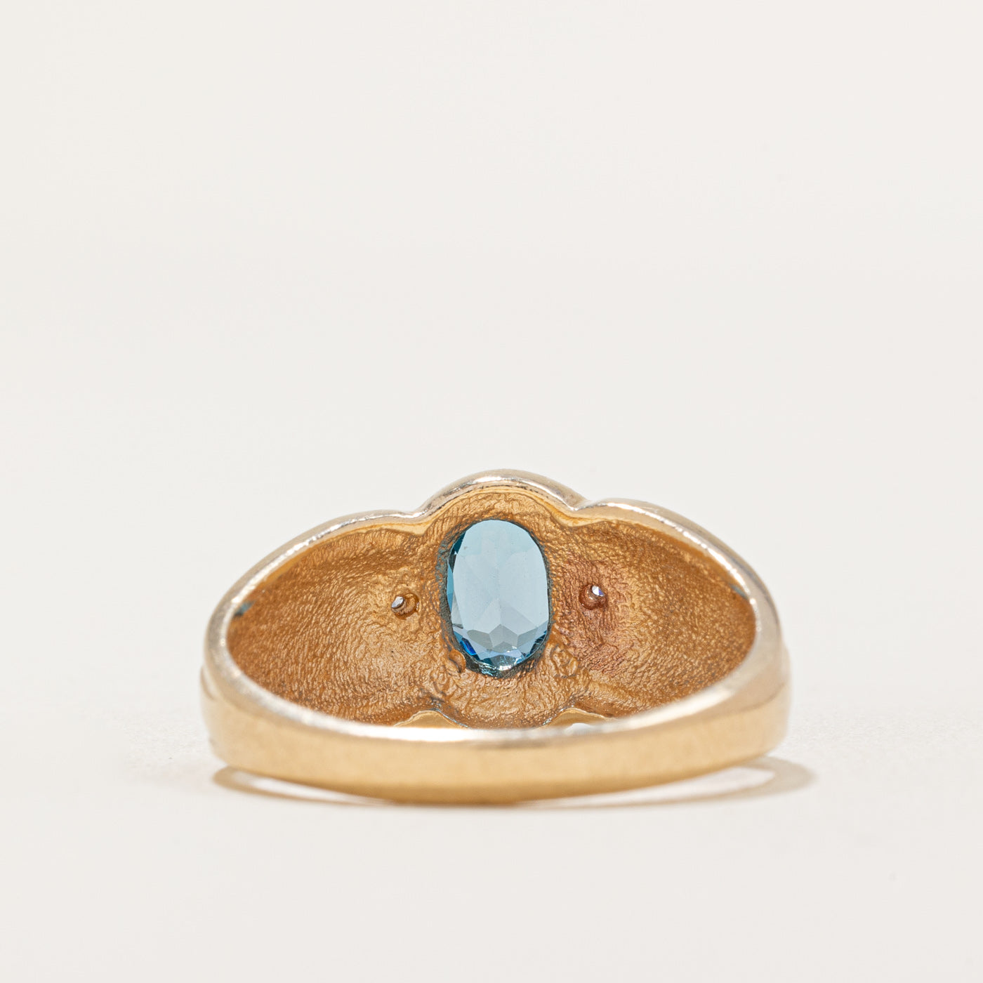 Oval Cut Blue Topaz & Diamond Ring - 0.80ct Natural Topaz with 0.01ctw Diamonds - Size 8 - Elegant Engagement, Anniversary or Gift Jewelry for Women