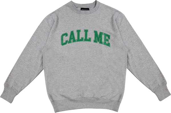 Call Me 917 Logo Crewneck Sweatshirt - XL Heather Grey | Vintage Streetwear, Casual Outfit, Gift for Music Lovers