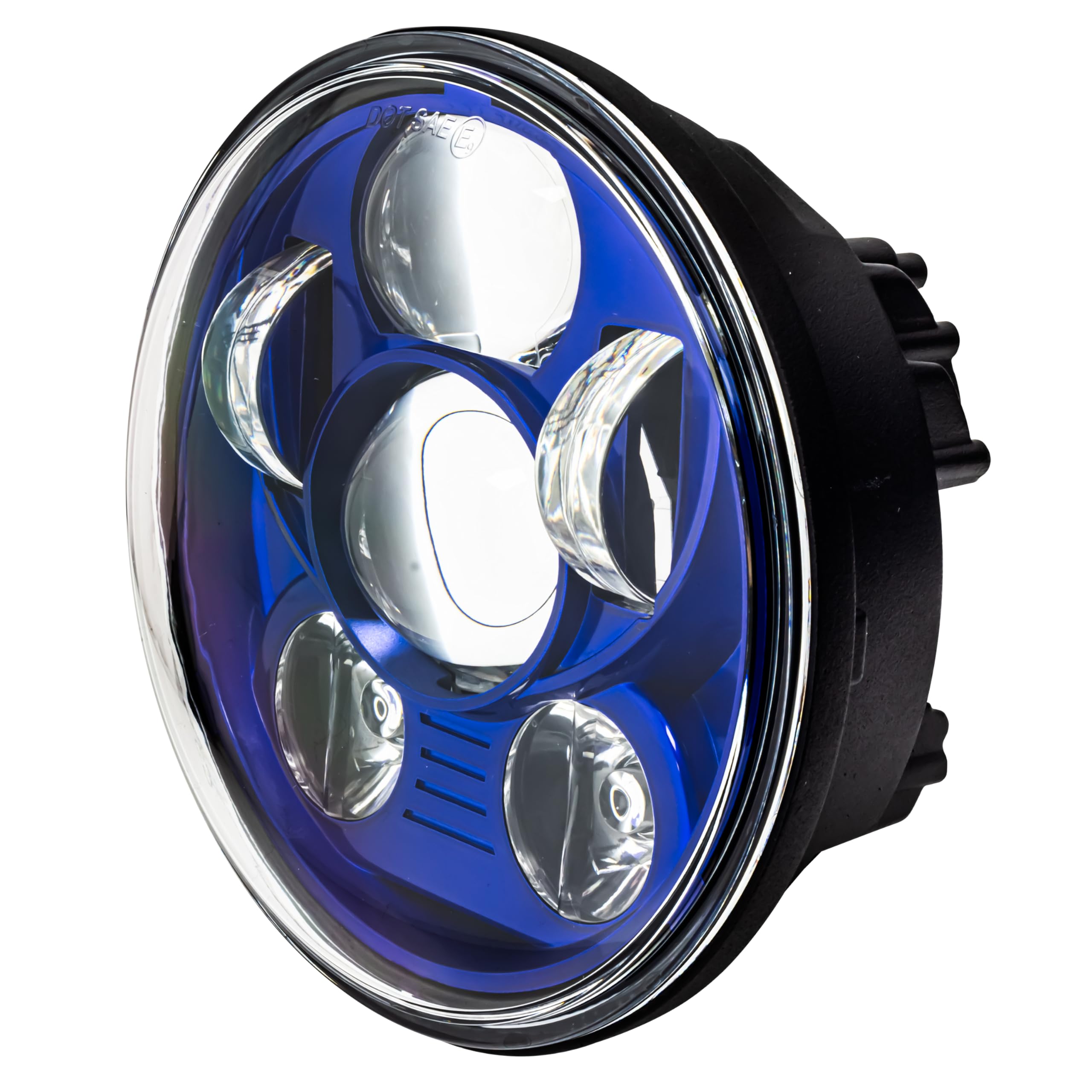 Eagle Lights 5.75 Inch Generation III LED Headlight Kit with Bracket & Hardware - Compatible with Honda VTX 1300 & 1800 Motorcycles (Blue) - High Visibility for Night Riding & Off-Road Adventures
